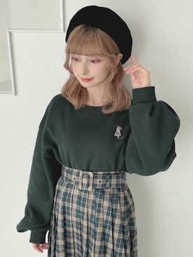 「アイテム（ハンチング/ベレー帽）」を使った、F i.n.tさん（レディース・152cm）の秋コーディネート