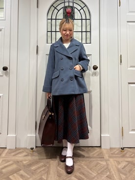 「アイテム（バレエシューズ）」を使った、F i.n.tさん（レディース・155cm）の秋コーディネート