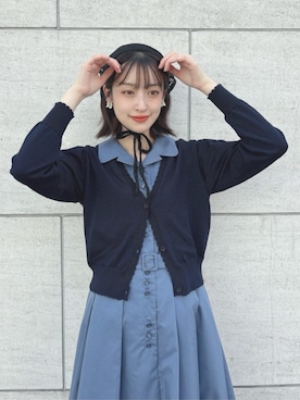 「アイテム（シャツワンピース、ブルー系）」を使った、F i.n.tさん（レディース・165cm）の夏コーディネート