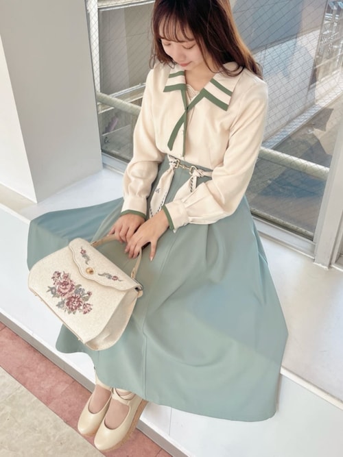 F i.n.t フィント スカート スカーフビットベルト付きフレアースカート an another angelus（アンアナザーアンジェラス） スカート スカーフ