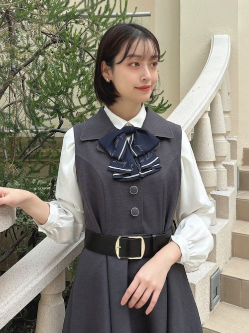 AMAIL 美品　オケージョン　長袖ブラウス スカーフ風ラッフルリボンタイ付き長袖ブラウス（シャツ/ブラウス