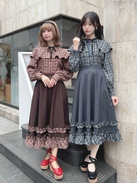「アイテム（カチューシャ）」を使った、F i.n.tさん（レディース・157cm）の秋コーディネート