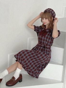 「アイテム（ハンチング/ベレー帽）」を使った、F i.n.tさん（骨格ウェーブ・レディース・152cm）の秋コーディネート