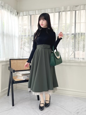 「アイテム（ハンドバッグ、ブルー系）」を使った、F i.n.tさん（レディース・157cm）の秋コーディネート