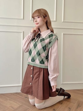 「アイテム（ベスト）」を使った、F i.n.tさん（レディース・152cm）の秋コーディネート