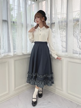 「アイテム（ハンチング/ベレー帽）」を使った、F i.n.tさん（レディース・152cm）の秋コーディネート