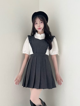 「アイテム（ハンチング/ベレー帽）」を使った、F i.n.tさん（レディース・157cm）の秋コーディネート