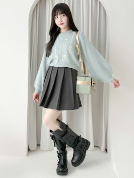 「アイテム（ジャンパースカート）」を使った、F i.n.tさん（レディース・157cm）の秋コーディネート