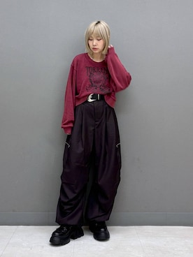 「PAGEBOY（ページボーイ）のヴィンテージバックルベルト2（ベルト）」を使った、anninさん（レディース・152cm）の秋コーディネート