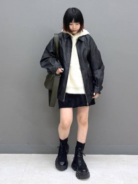 「アイテム（パーカー）」を使った、anninさん（レディース・152cm・30代）の冬コーディネート