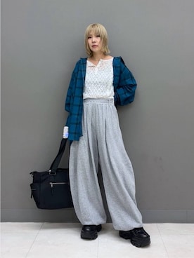 「PAGEBOY（ページボーイ）のアイテム（スウェットパンツ）」を使った、anninさん（レディース・152cm）の夏コーディネート