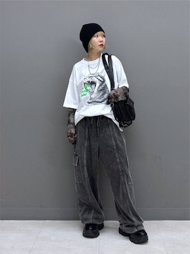 「PBLIM（ページボーイリム）のアイテム（ショルダーバッグ）」を使った、anninさん（レディース・152cm）の夏コーディネート