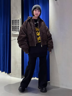 「PBLIM（ページボーイリム）のアイテム（ブルゾン）」を使った、anninさん（レディース・152cm）の秋コーディネート