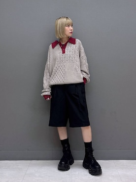「PAGEBOY（ページボーイ）のリンクセットショート/ハーフパンツ【セットアップ対応】（その他パンツ、ブラック系）」を使った、anninさん（レディース・152cm）の秋コーディネート