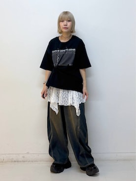 「PAGEBOY（ページボーイ）のイレヘムレイヤードワンピースノースリーブ【重ね着でも1枚でも使える】（ワンピース）」を使った、anninさん（レディース・152cm）の夏コーディネート