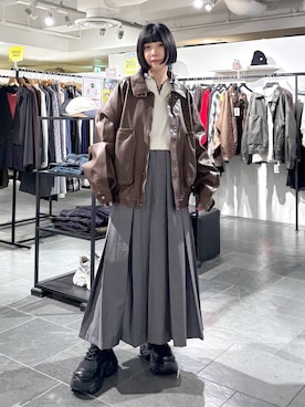 「PBLIM（ページボーイリム）のアイテム（ブルゾン）」を使った、anninさん（レディース・152cm）の秋コーディネート