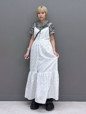 「PAGEBOY（ページボーイ）のプラットチャンキースニーカー（スニーカー、ブラック系）」を使った、anninさん（レディース・152cm）の春コーディネート