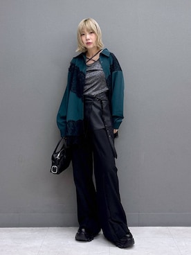 「PAGEBOY（ページボーイ）の【前後2WAY仕様】ラメテレコ2WAYタンク/タンクトップ（タンクトップ）」を使った、anninさん（レディース・152cm）の夏コーディネート