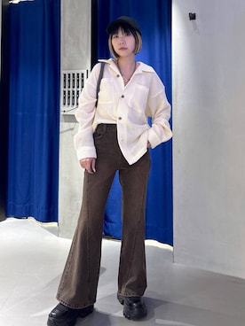 「アイテム（ボストンバッグ、グレー系）」を使った、anninさん（レディース・152cm）の秋コーディネート