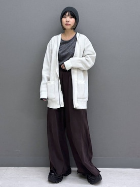 「PAGEBOY（ページボーイ）のサイドタックルーズウラケパンツ/イージーパンツ【4color・2size】（スウェットパンツ）」を使った、anninさん（レディース・152cm）の秋コーディネート