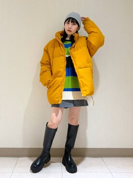 「PAGEBOY」｜「アイテム（ダウンジャケット/コート）」を使った、anninさん（レディース・152cm）の冬コーディネート