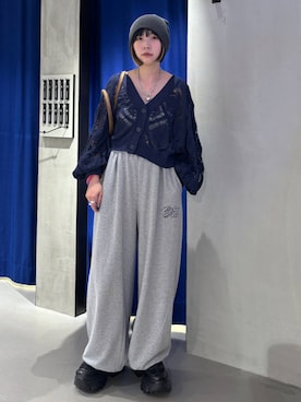 「アイテム（ニットキャップ/ビーニー）」を使った、anninさん（レディース・152cm）の秋コーディネート