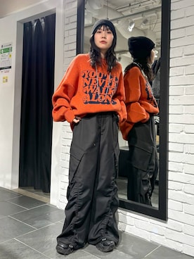 「PAGEBOY（ページボーイ）のニットビーニー（ニットキャップ/ビーニー）」を使った、anninさん（レディース・152cm）の冬コーディネート