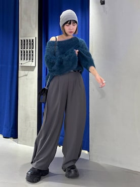「アイテム（スラックス）」を使った、anninさん（レディース・152cm・30代）の秋コーディネート