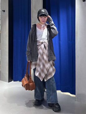 「アイテム（パーカー）」を使った、anninさん（レディース・152cm・30代）の夏コーディネート