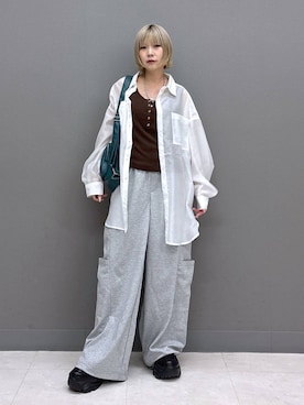 「PBLIM（ページボーイリム）のアイテム」を使った、anninさん（レディース・152cm）の夏コーディネート