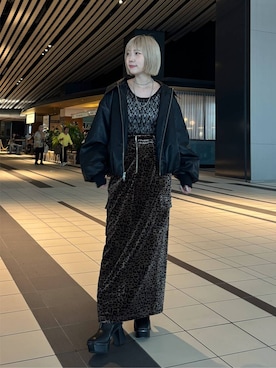 「PAGEBOY（ページボーイ）のカットレースヘンリー2WAY【前後2WAY/重ね着もオススメ】（シャツ/ブラウス、ブラック系）」を使った、anninさん（レディース・152cm）の秋コーディネート