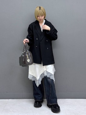 「アイテム（チャーム）」を使った、anninさん（レディース・152cm）の春コーディネート