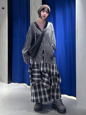 「PAGEBOY（ページボーイ）のプラットチャンキースニーカー（スニーカー）」を使った、anninさん（レディース・152cm・30代）の秋コーディネート