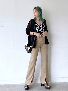 「PAGEBOY（ページボーイ）の【CORE】カウガラビスチェ（その他トップス）」を使った、anninさん（レディース・152cm）の夏コーディネート