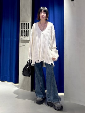 「アイテム（ボストンバッグ）」を使った、anninさん（レディース・152cm・30代）の冬コーディネート