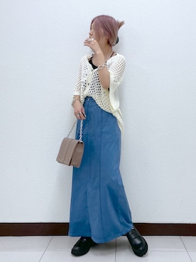 「PAGEBOY（ページボーイ）のチェーンスタッズショルダー（ショルダーバッグ）」を使った、anninさん（レディース・152cm）の夏コーディネート