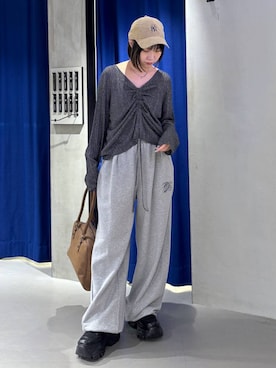 「アイテム（スウェットパンツ）」を使った、anninさん（レディース・152cm・30代）の秋コーディネート