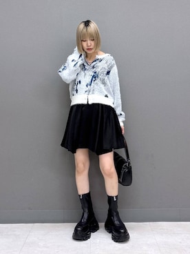 「PAGEBOY（ページボーイ）のZIPショートブーツ【消臭/抗菌防臭】（ブーツ、ブラック系）」を使った、anninさん（レディース・152cm）の秋コーディネート