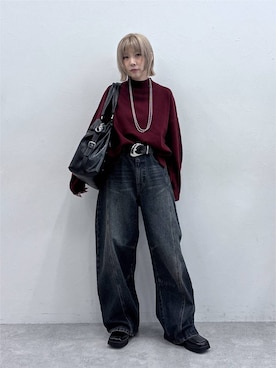 「PAGEBOY（ページボーイ）のヴィンテージバックルベルト2（ベルト）」を使った、anninさん（レディース・152cm）の秋コーディネート