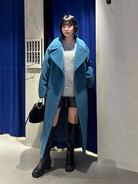 「アイテム（チェスターコート）」を使った、anninさん（レディース・152cm）の冬コーディネート