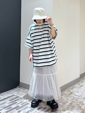 「アイテム（帽子）」を使った、anninさん（レディース・152cm・30代）の春コーディネート