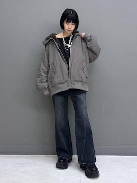 「アイテム（ネックレス）」を使った、anninさん（レディース・152cm・30代）の秋コーディネート