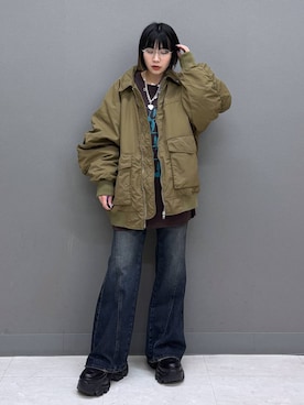 「PBLIM（ページボーイリム）のアイテム（ブルゾン）」を使った、anninさん（レディース・152cm）の秋コーディネート