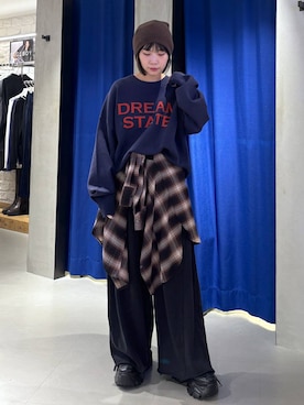 「PAGEBOY（ページボーイ）のサイドタックルーズウラケパンツ/イージーパンツ【4color・2size】（スウェットパンツ）」を使った、anninさん（レディース・152cm）の秋コーディネート