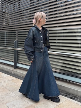 「PAGEBOY（ページボーイ）のアイテム（デニムスカート）」を使った、anninさん（レディース・152cm）の秋コーディネート