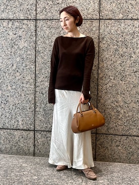 「LOWELL things（ロウェル　シングス）のアイテム（ショルダーバッグ）」を使った、ナベさん（レディース・150cm）の秋コーディネート