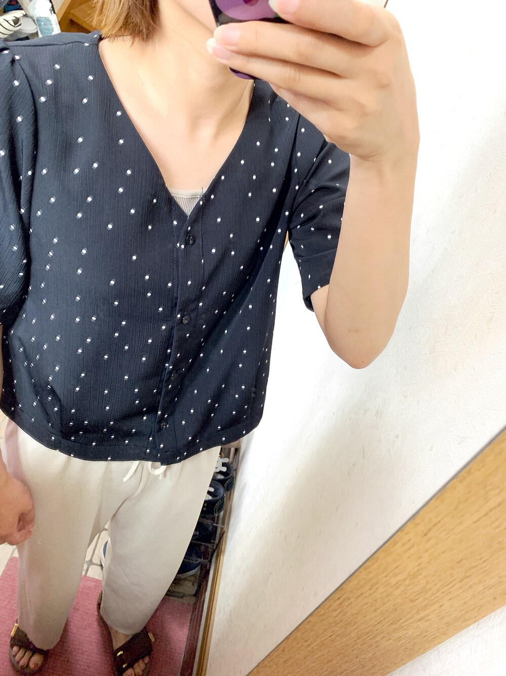 「ゆるコーデ、お洒落さんとつながりたい、オトナカジュアル、モノトーン」｜「B.C STOCKのアイテム（トップス、ブラック系）」を使った、みむさん（レディース・156cm）の夏コーディネートの1枚目の写真