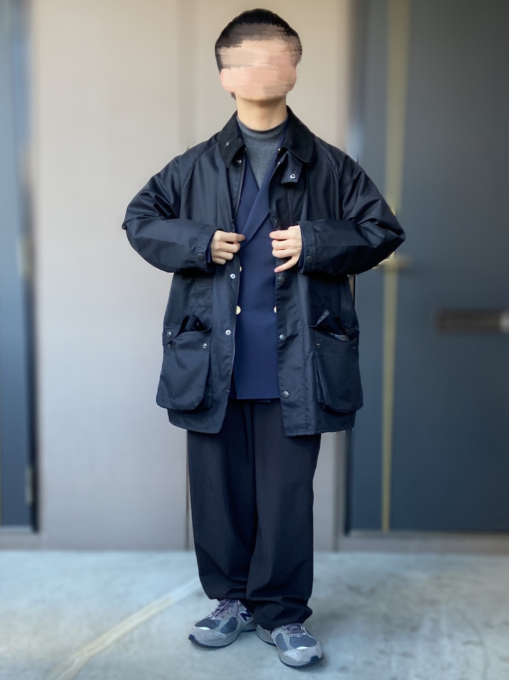 「Traditional Weatherwear、traditionalweatherwear、barbour、バブアー、EDIFICE、無印良品、FreshService、New Balance、低身長男子、ロングコート、ナイロンコート」｜「NEW BALANCEの＜New Balance＞ M2002R GTX/スニーカー（スニーカー、グレー系）」を使った、おます@低身長(159cm)さん（メンズ・159cm）の冬コーディネートの1枚目の写真