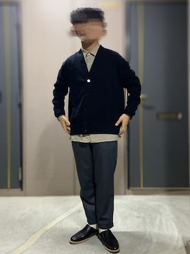 「黒カーディガン」｜おます@低身長(159cm)さん（メンズ・159cm）の秋コーディネート