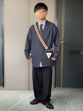 「アイテム（キーケース/キーアクセサリー、ベージュ系）」を使った、おます@低身長(159cm)さん（メンズ・159cm）の秋コーディネート